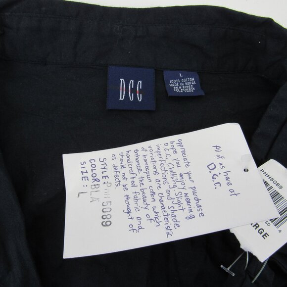 DCC Women's Black Long Sleeve V-Neck Blouse with Embroidered Neckline Size L - Picture 9 of 9